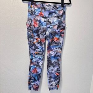 Lululemon Women's-8‎ Leggings Fast Free High Rise Tight 25" Pockets Floral Multi